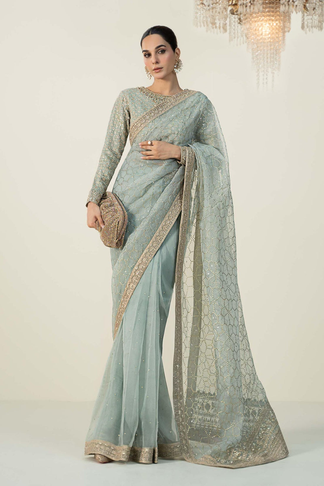 Maria B | Formal Wears | Raw Silk Saree | SF-W24-15 - House Of Hania
