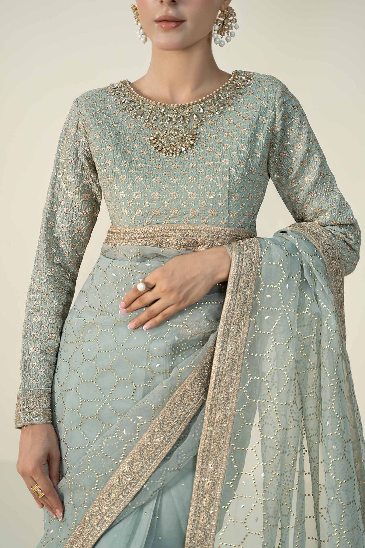 Maria B | Formal Wears | Raw Silk Saree | SF-W24-15 - House Of Hania