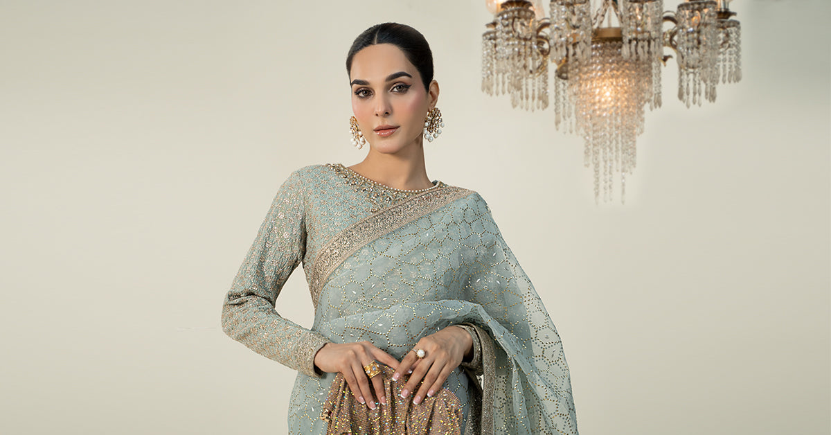 Maria B | Formal Wears | Raw Silk Saree | SF-W24-15 - House Of Hania