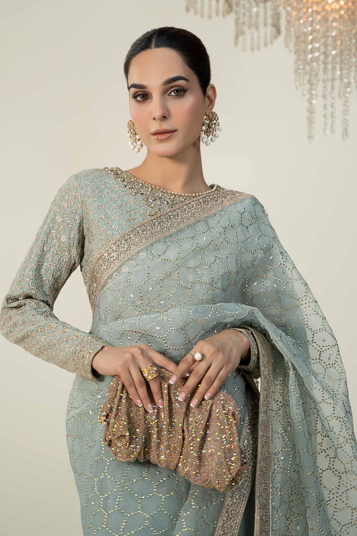 Maria B | Formal Wears | Raw Silk Saree | SF-W24-15 - House Of Hania