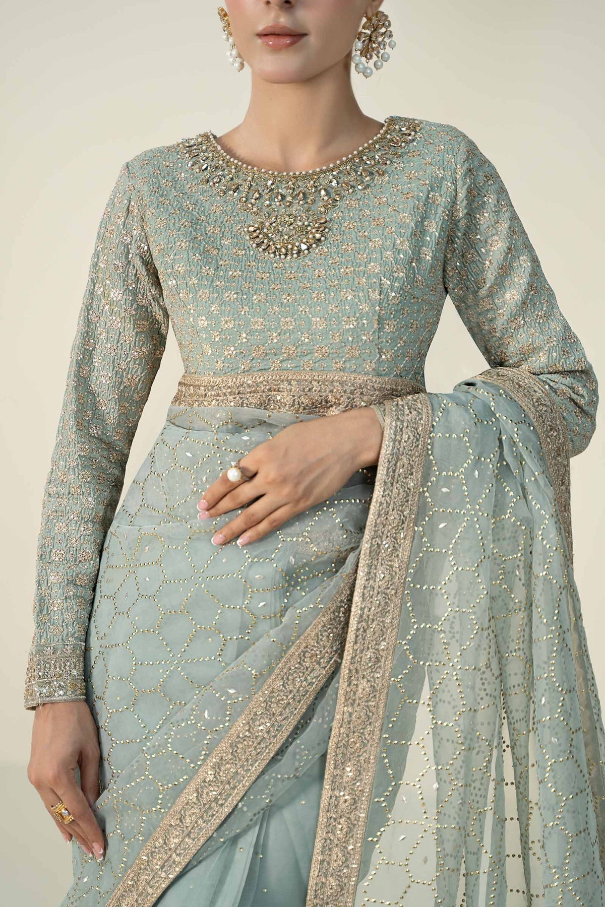 Maria B | Formal Wears | Raw Silk Saree | SF-W24-15 - House Of Hania