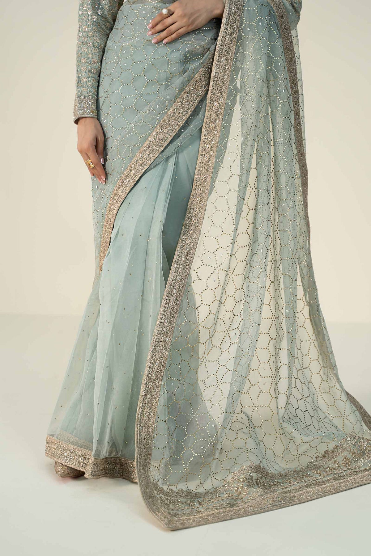 Maria B | Formal Wears | Raw Silk Saree | SF-W24-15 - House Of Hania