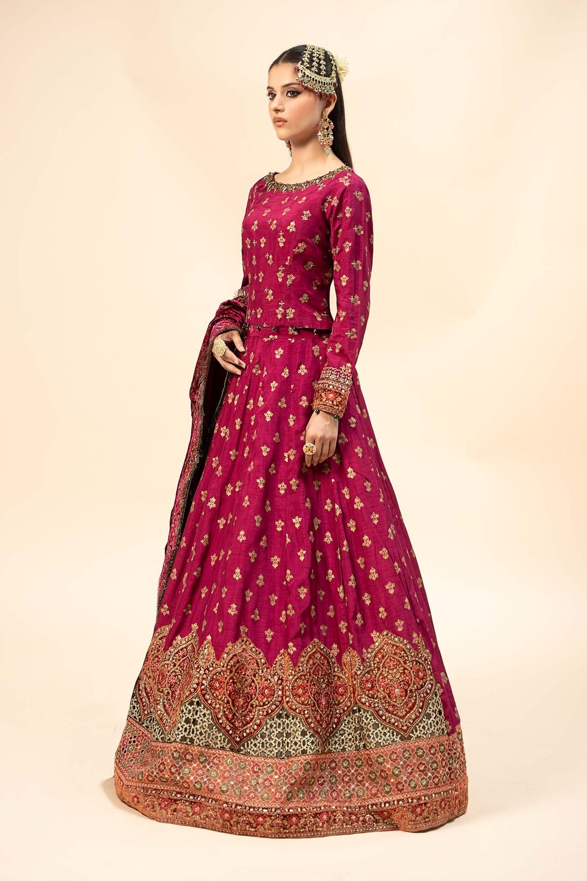 Maria B | Formal Wears | Raw Silk Suit | SF-W24-26-C - House Of Hania
