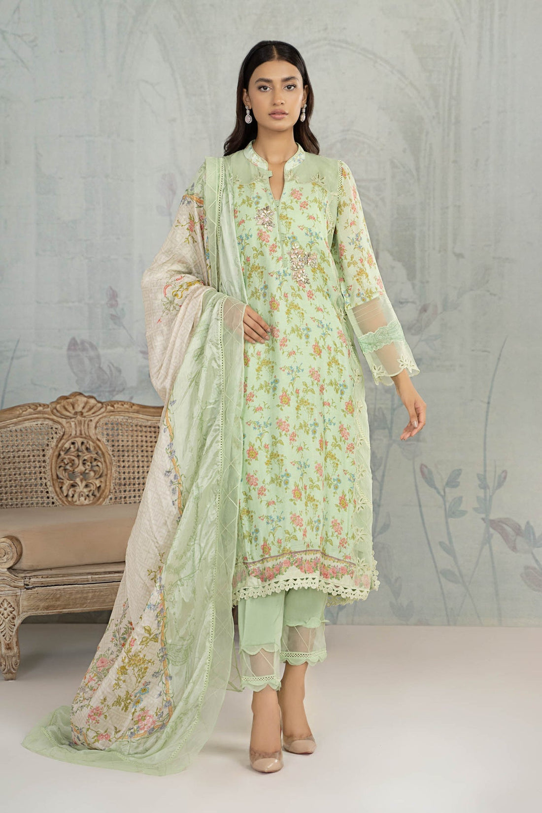 Maria B | Formal Wears | Suit Green SN-PF23-02 - House Of Hania