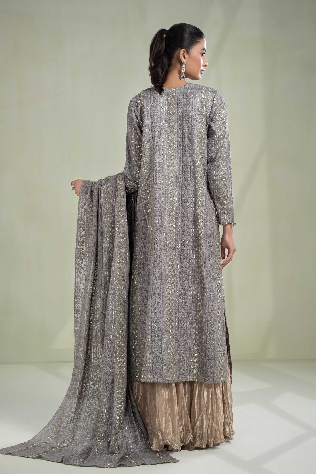 Maria B | Formal Wears | Suit Grey SF-W23-63 - House Of Hania