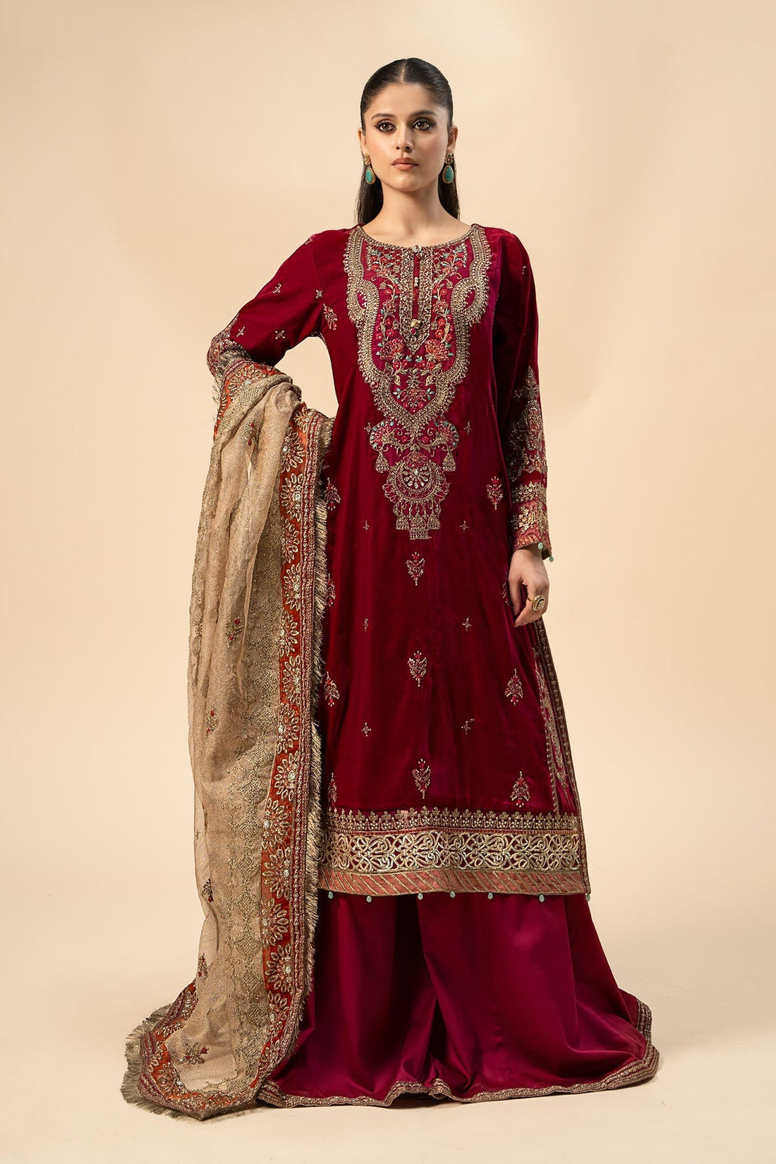 Maria B | Formal Wears | Velvet Suit | SF-W24-29 - House Of Hania