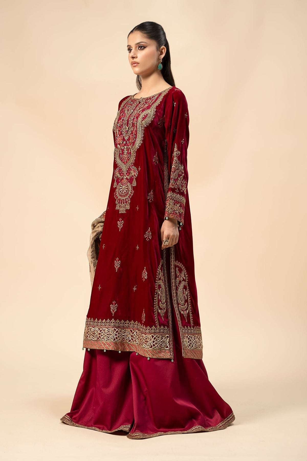 Maria B | Formal Wears | Velvet Suit | SF-W24-29 - House Of Hania