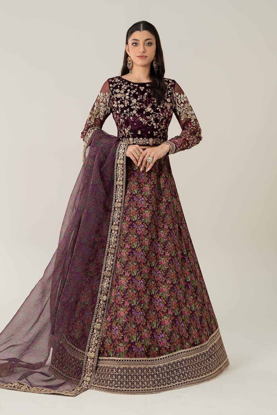 Maria B | Formal Wears | Velvet Suit | SF-W24-50 - House Of Hania