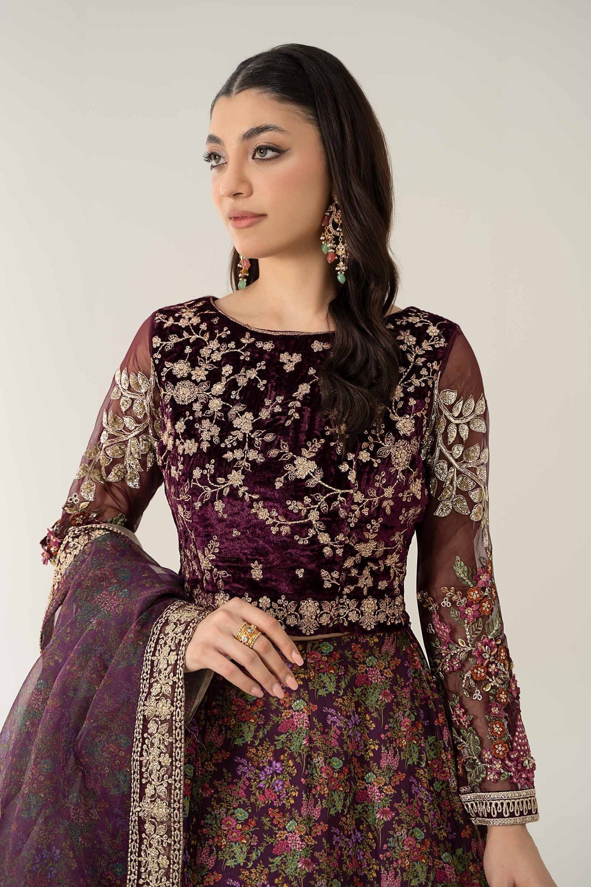 Maria B | Formal Wears | Velvet Suit | SF-W24-50 - House Of Hania