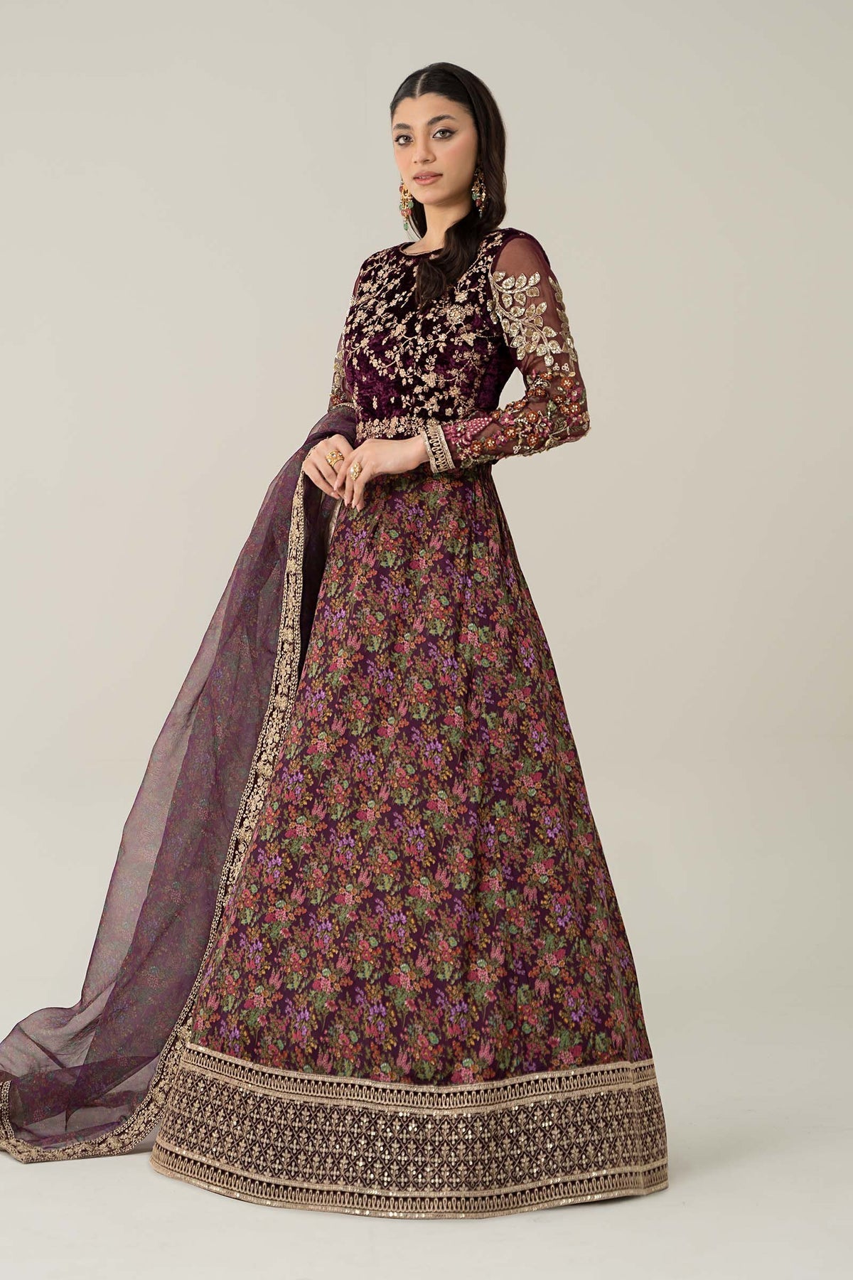 Maria B | Formal Wears | Velvet Suit | SF-W24-50 - House Of Hania