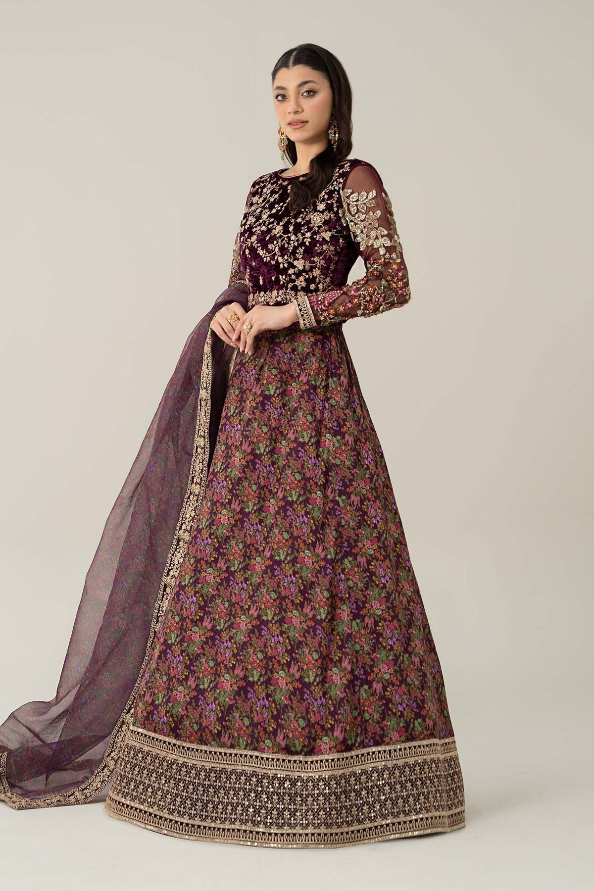 Maria B | Formal Wears | Velvet Suit | SF-W24-50 - House Of Hania