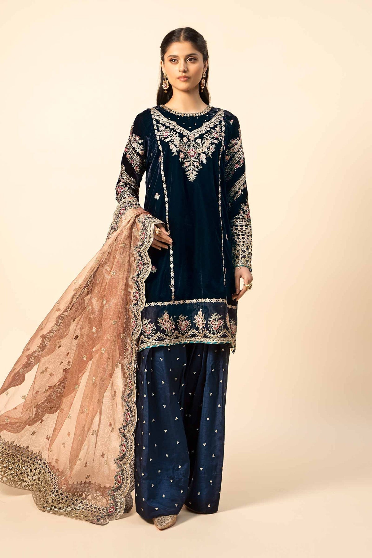 Maria B | Formal Wears | Velvet Suit | SF-W24-80 - House Of Hania