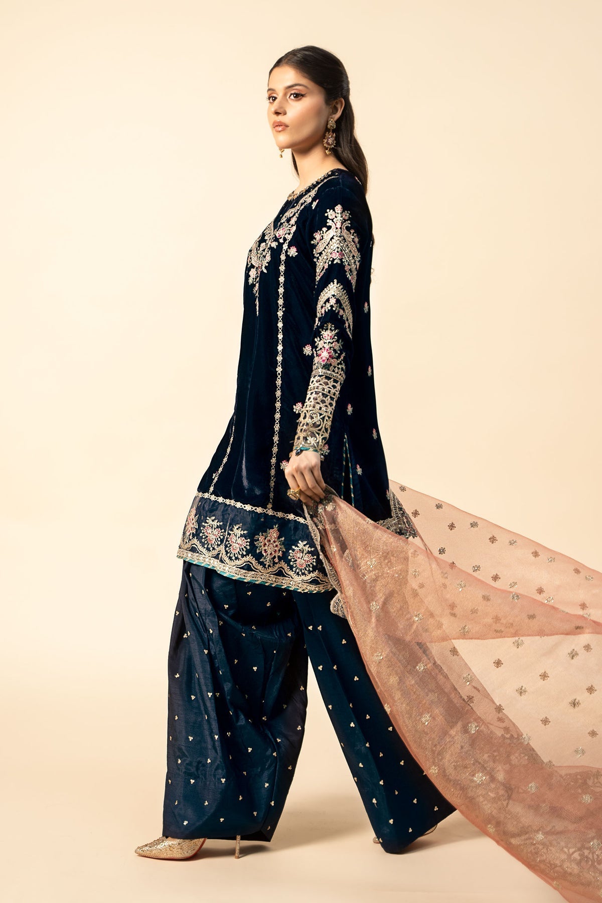 Maria B | Formal Wears | Velvet Suit | SF-W24-80 - House Of Hania