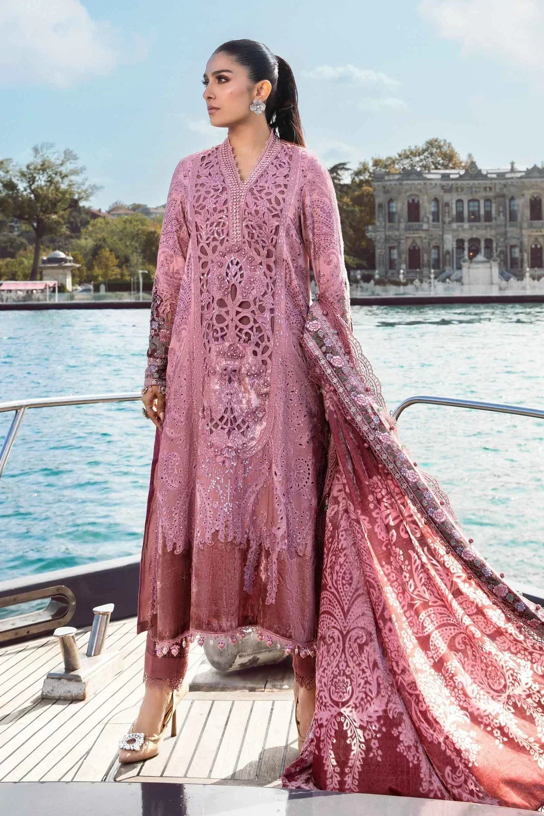 Maria B | Linen 23 | Ash Pink DL-1106 - House Of Hania