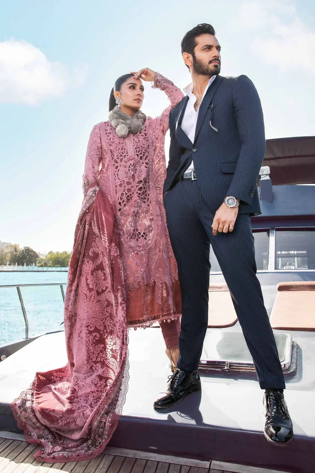 Maria B | Linen 23 | Ash Pink DL-1106 - House Of Hania