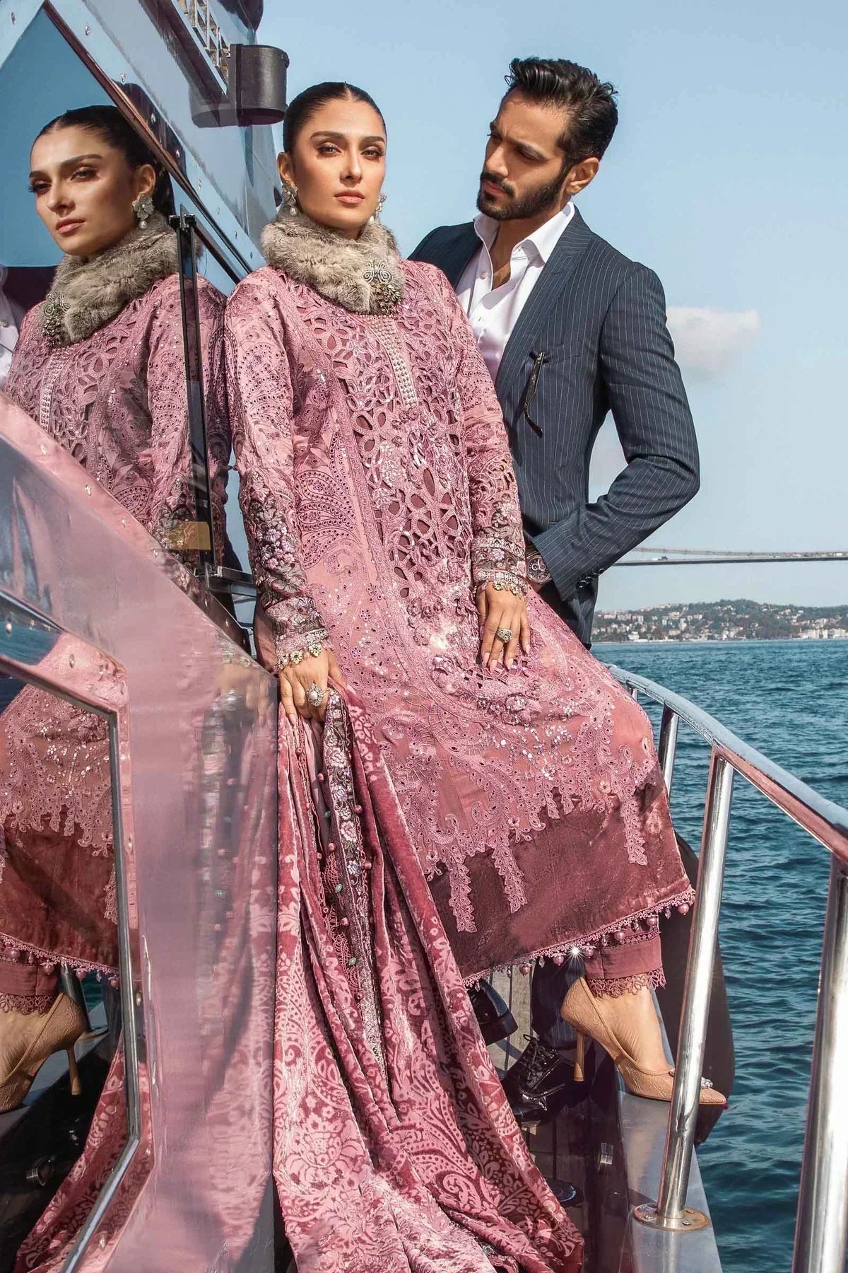 Maria B | Linen 23 | Ash Pink DL-1106 - House Of Hania