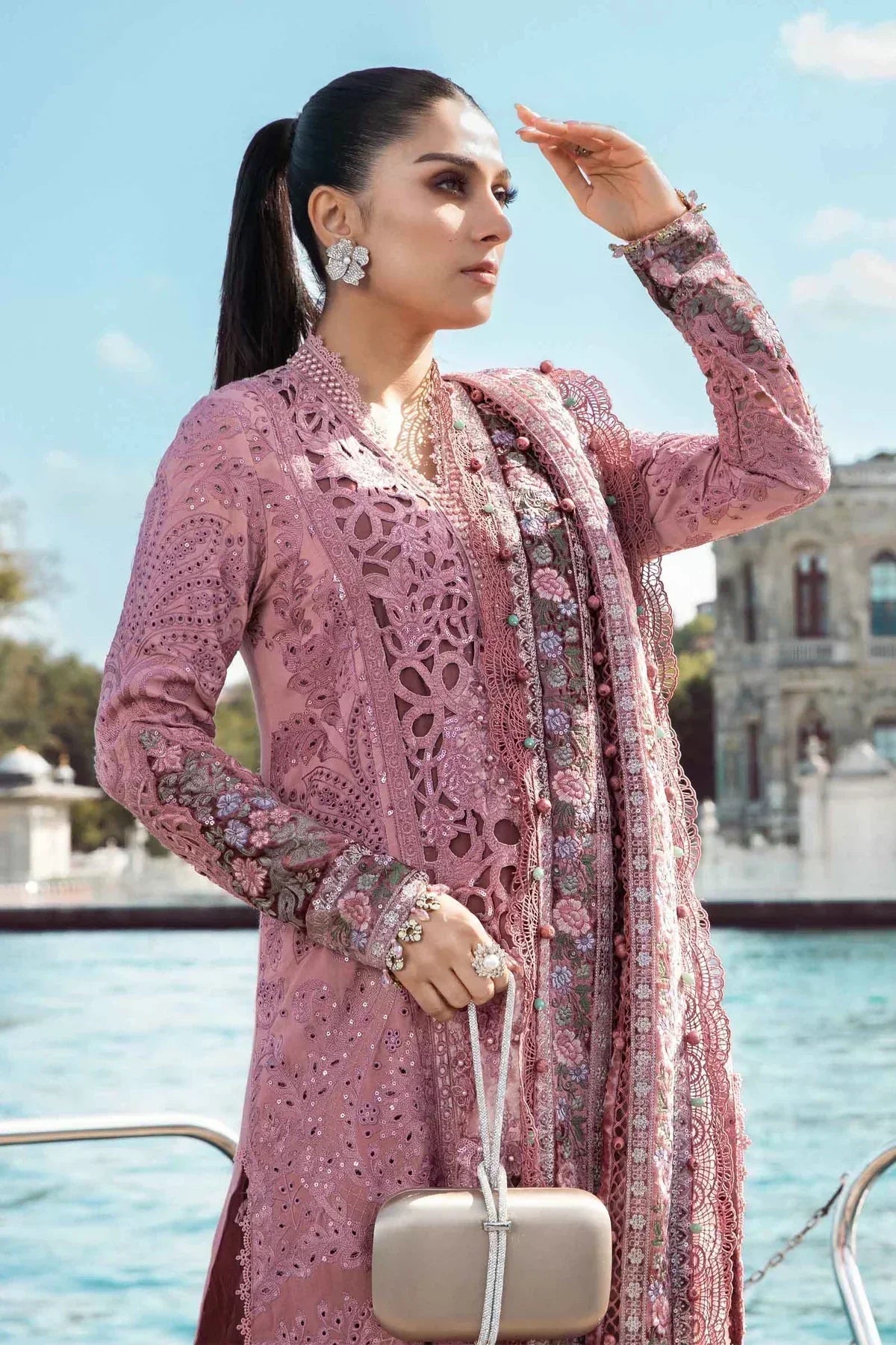 Maria B | Linen 23 | Ash Pink DL-1106 - House Of Hania