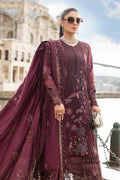 Maria B | Linen 23 | Aubergine DL-1103 - House Of Hania
