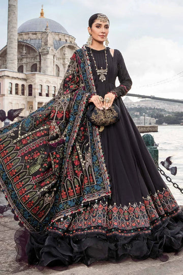 Maria B | Linen 23 | Black DL-1101 - House Of Hania