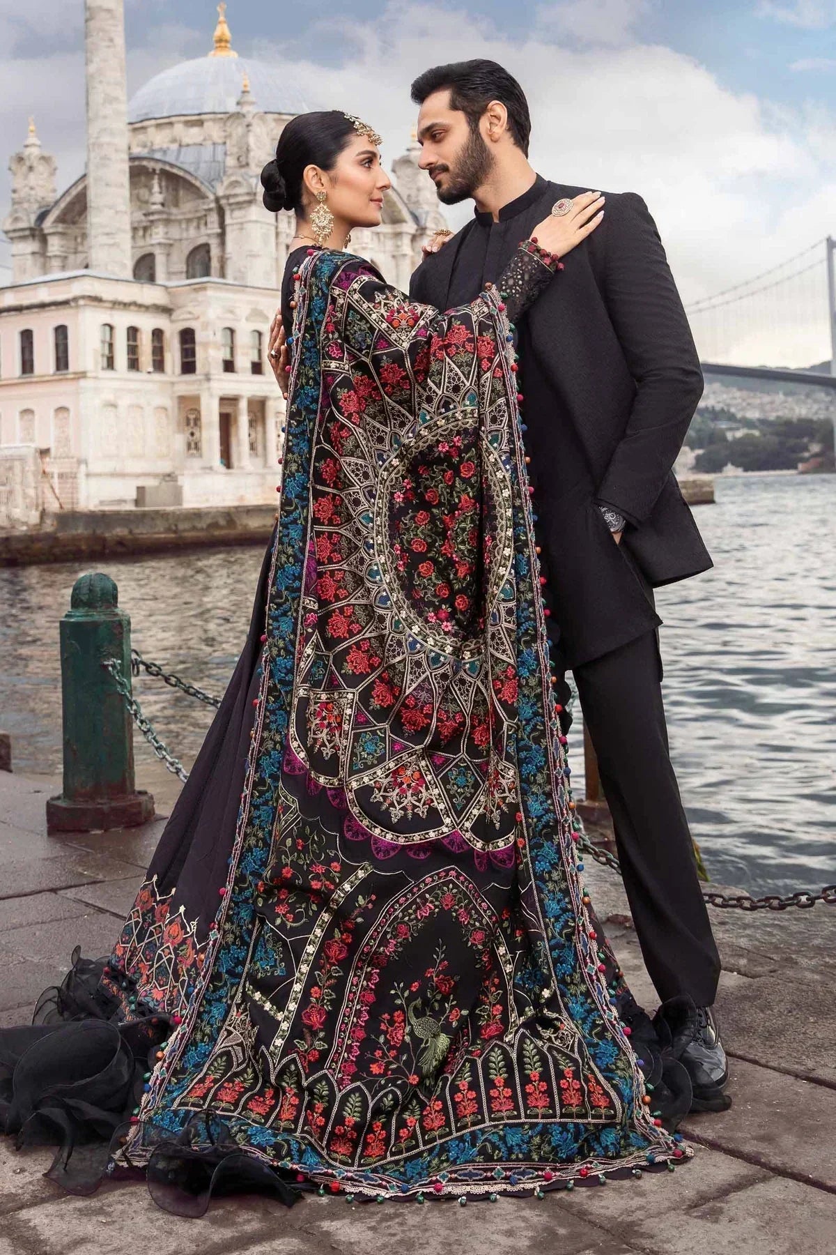 Maria B | Linen 23 | Black DL-1101 - House Of Hania
