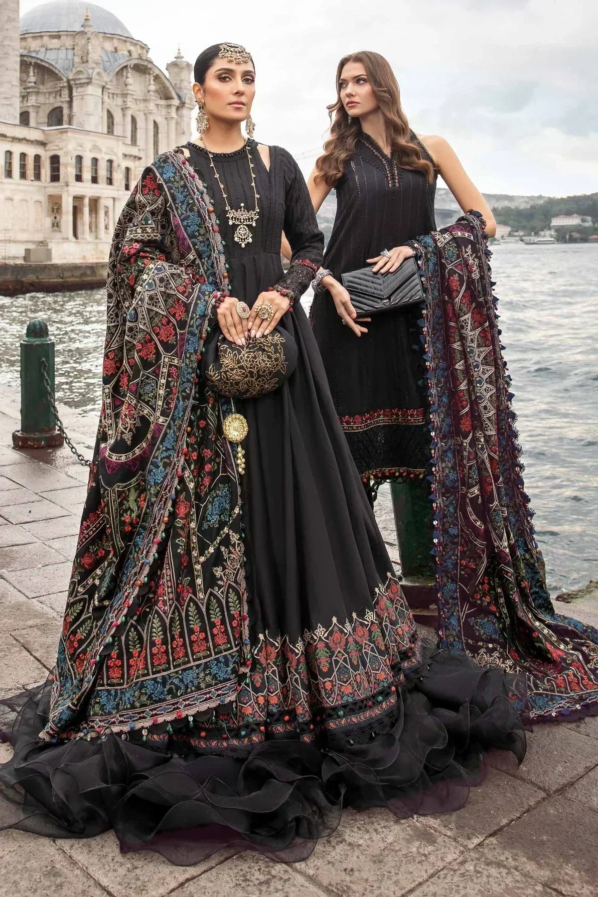 Maria B | Linen 23 | Black DL-1101 - House Of Hania