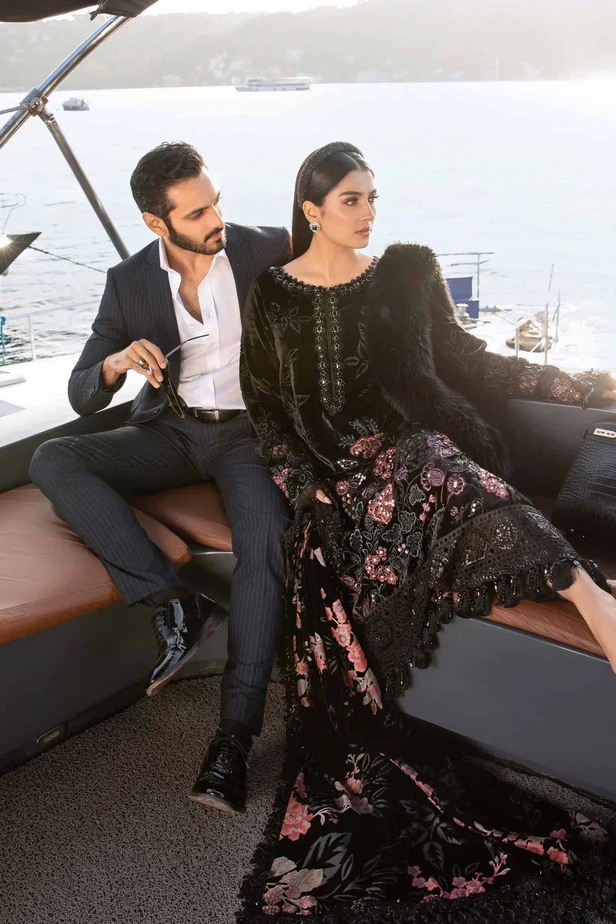 Maria B | Linen 23 | Black DL-1102 - House Of Hania