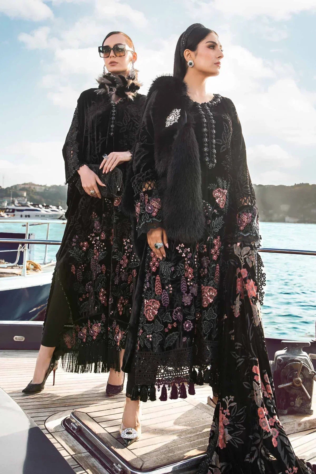 Maria B | Linen 23 | Black DL-1102 - House Of Hania