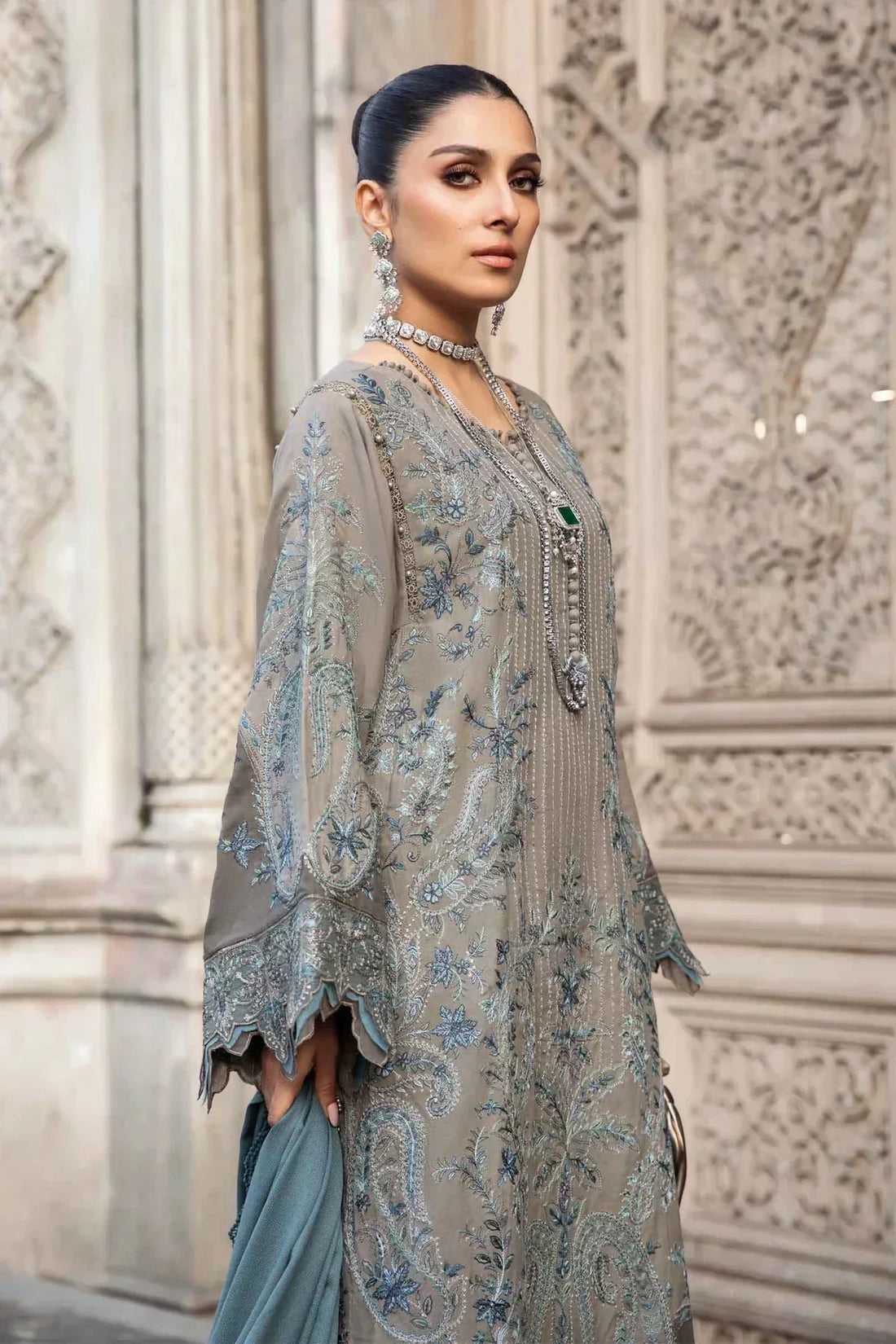Maria B | Linen 23 | Black DL-1104 - House Of Hania