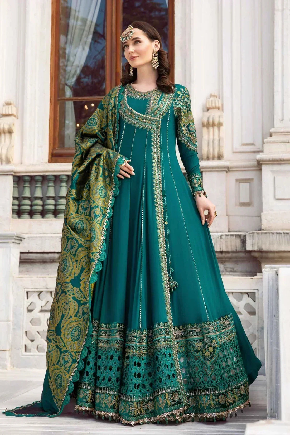 Maria B | Linen 23 | Emerald Green DL-1107 - House Of Hania