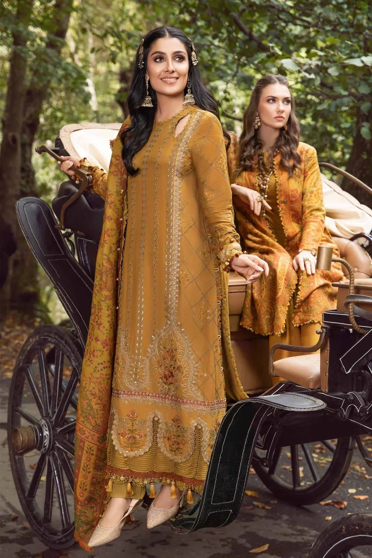 Maria B | Linen 23 | Mustard DL-1110 - House Of Hania