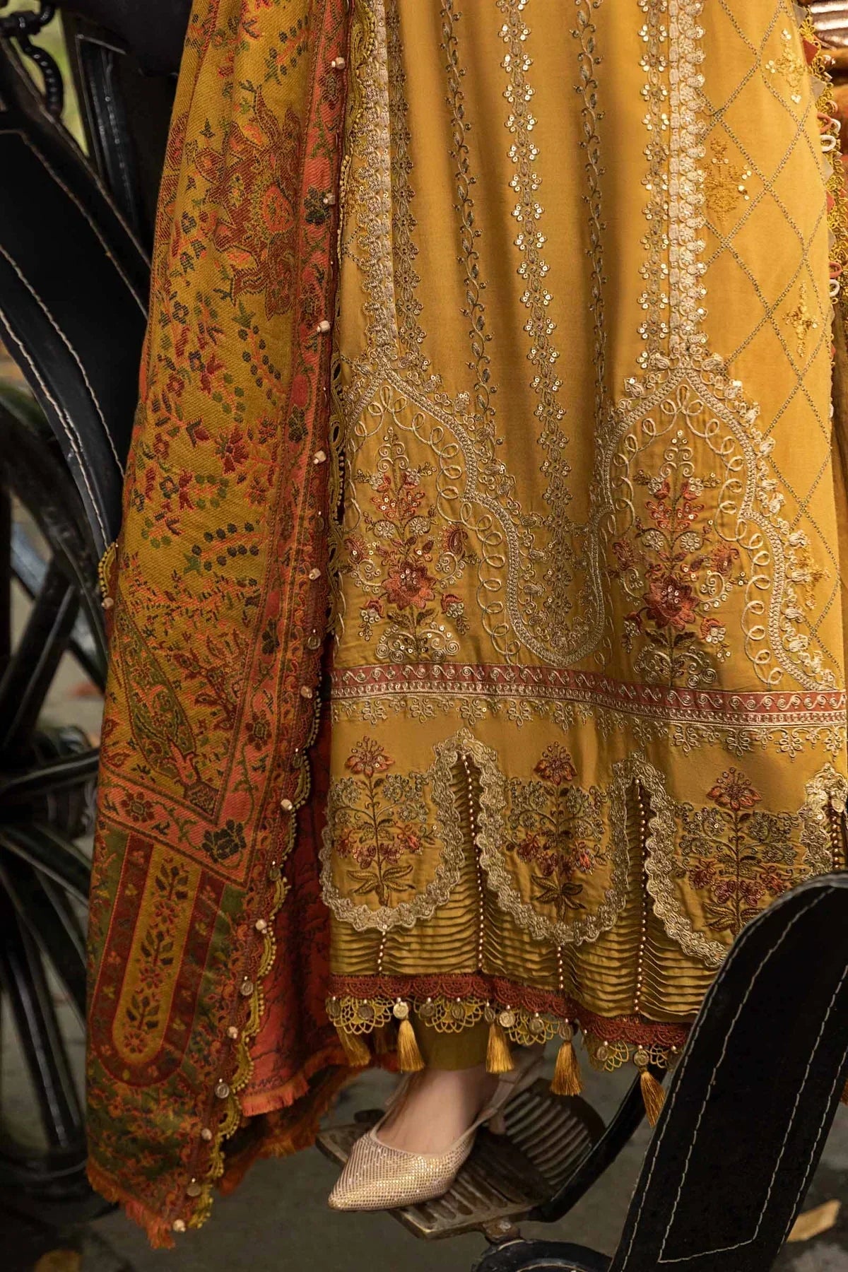 Maria B | Linen 23 | Mustard DL-1110 - House Of Hania