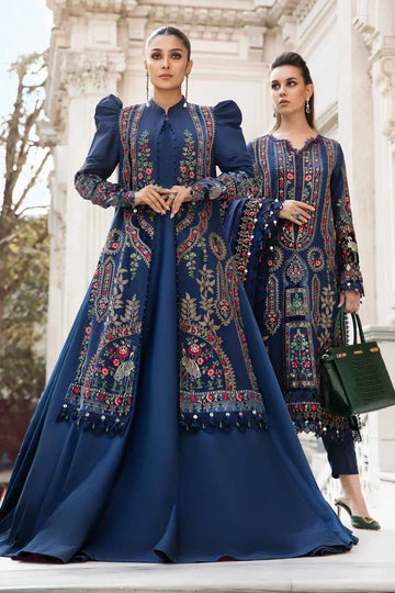 Maria B | Linen 23 | Navy Blue DL-1109 - House Of Hania