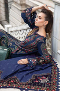 Maria B | Linen 23 | Navy Blue DL-1109 - House Of Hania
