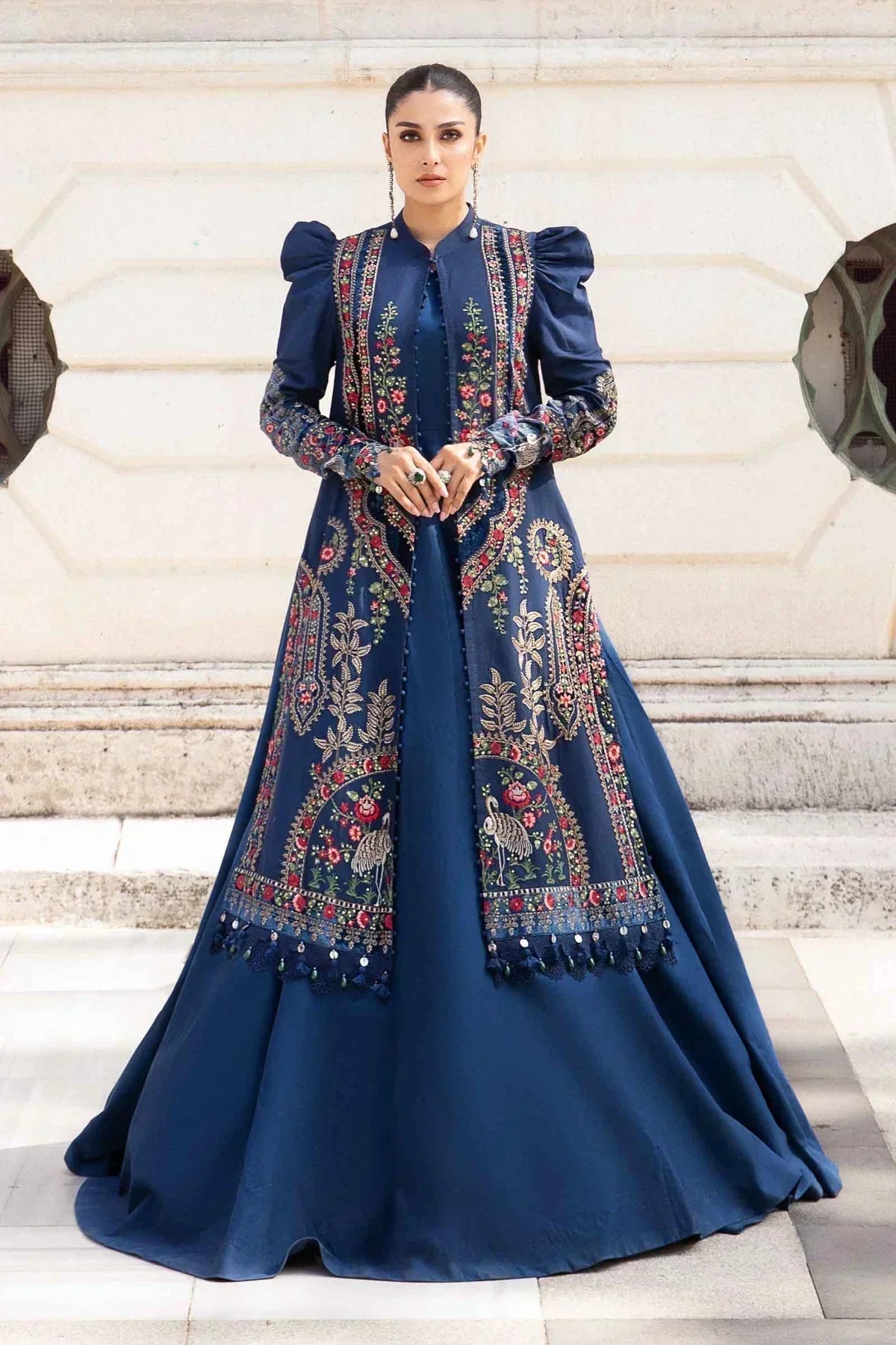 Maria B | Linen 23 | Navy Blue DL-1109 - House Of Hania