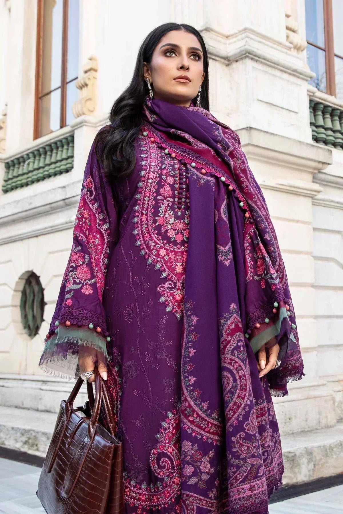 Maria B | Linen 23 | Purple DL-1108 - House Of Hania