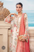 Maria B | Luxury Chiffon Collection | Cloud White Floral - House Of Hania