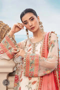 Maria B | Luxury Chiffon Collection | Cloud White Floral - House Of Hania
