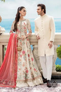 Maria B | Luxury Chiffon Collection | Cloud White Floral - House Of Hania
