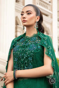 Maria B | Luxury Chiffon Collection | Emerald Green - House Of Hania