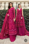 Maria B | Luxury Chiffon Collection | Magenta Pink - House Of Hania