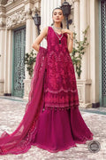 Maria B | Luxury Chiffon Collection | Magenta Pink - House Of Hania