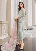 Maria B | Luxury Chiffon Collection | Mint Green - House Of Hania