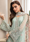 Maria B | Luxury Chiffon Collection | Mint Green - House Of Hania