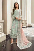 Maria B | Luxury Chiffon Collection | Mint Green - House Of Hania