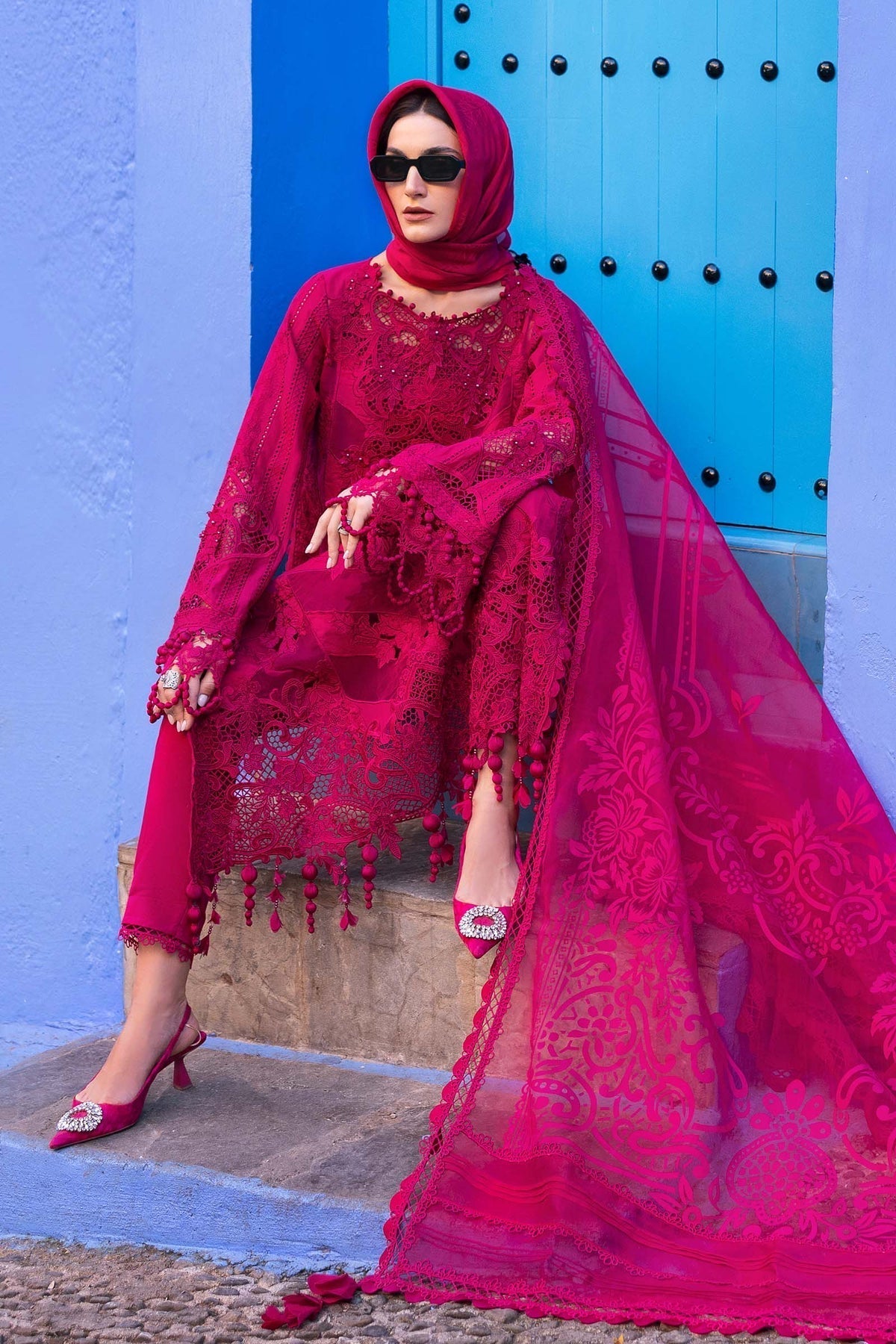 Maria B | Luxury Lawn 25 | D-2508-A - House Of Hania