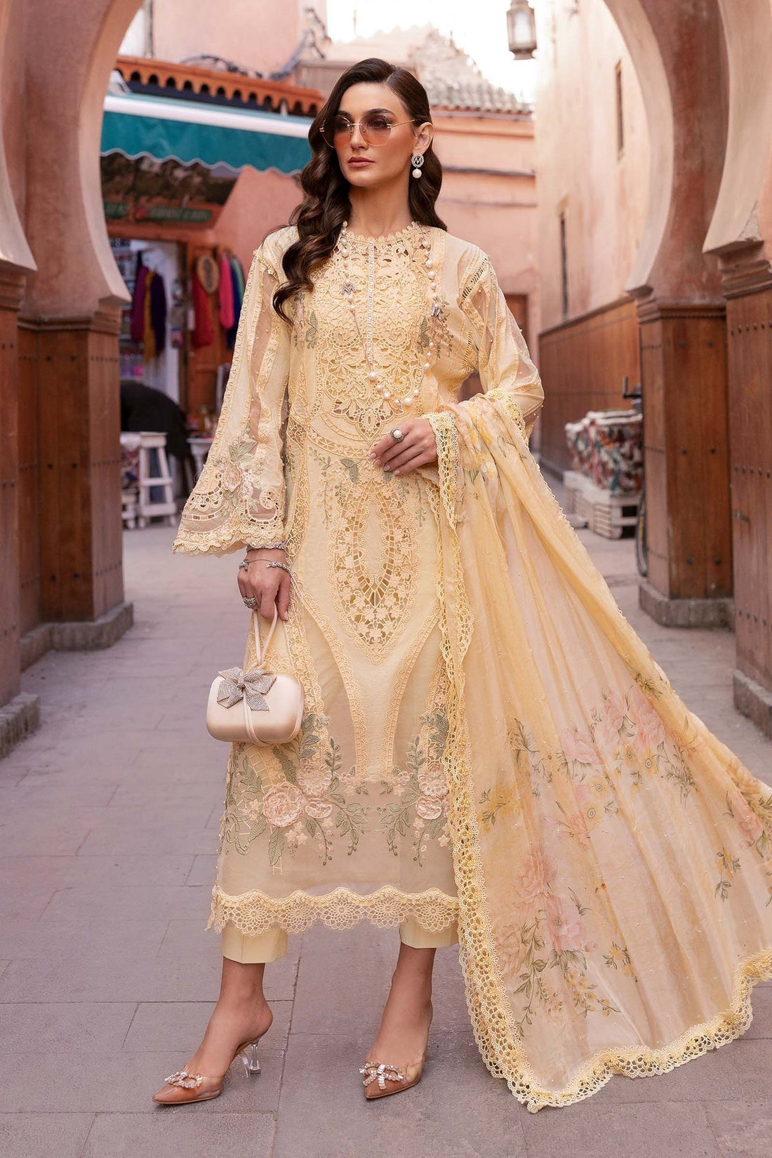 Maria B | Luxury Lawn 25 | D-2509-A - House Of Hania