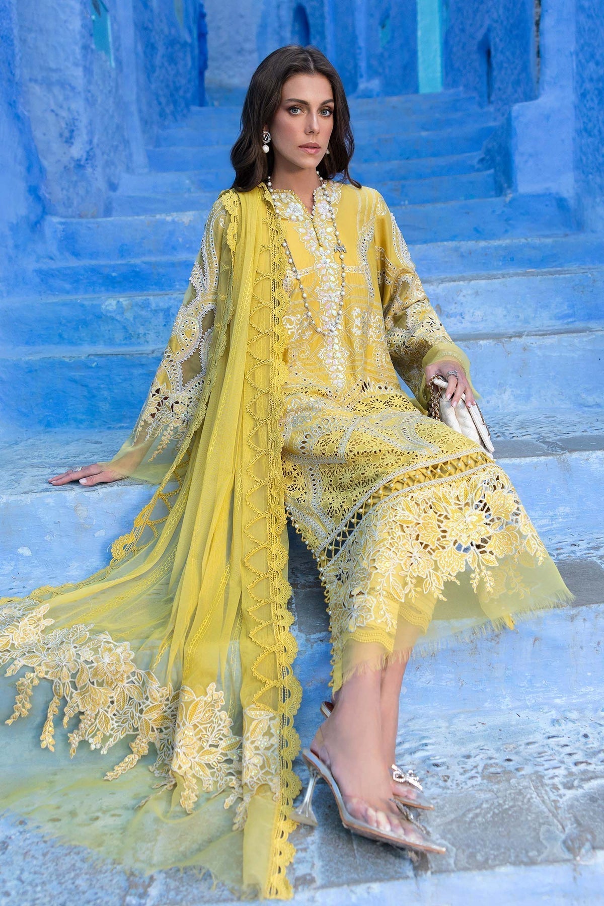 Maria B | Luxury Lawn 25 | D-2512-A - House Of Hania