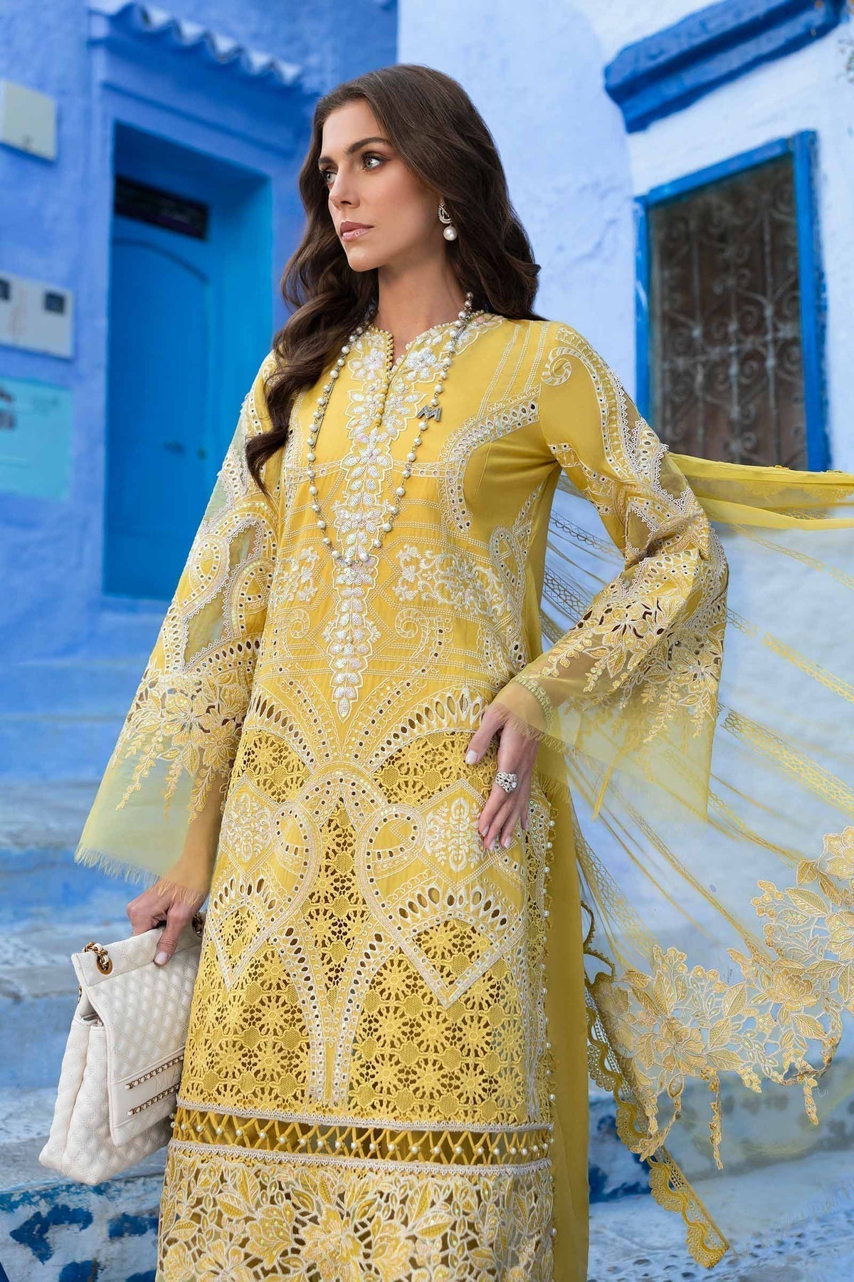 Maria B | Luxury Lawn 25 | D-2512-A - House Of Hania