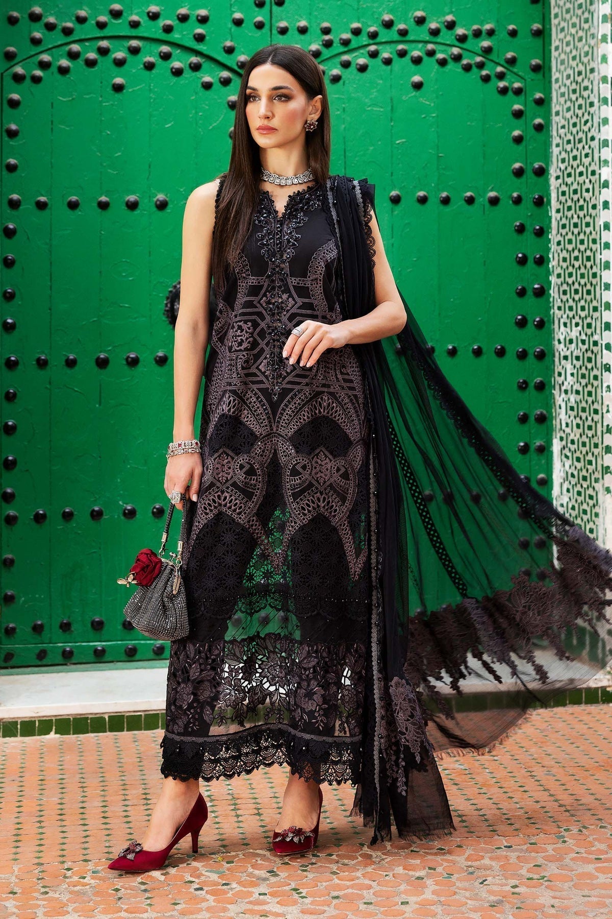 Maria B | Luxury Lawn 25 | D-2512-B - House Of Hania