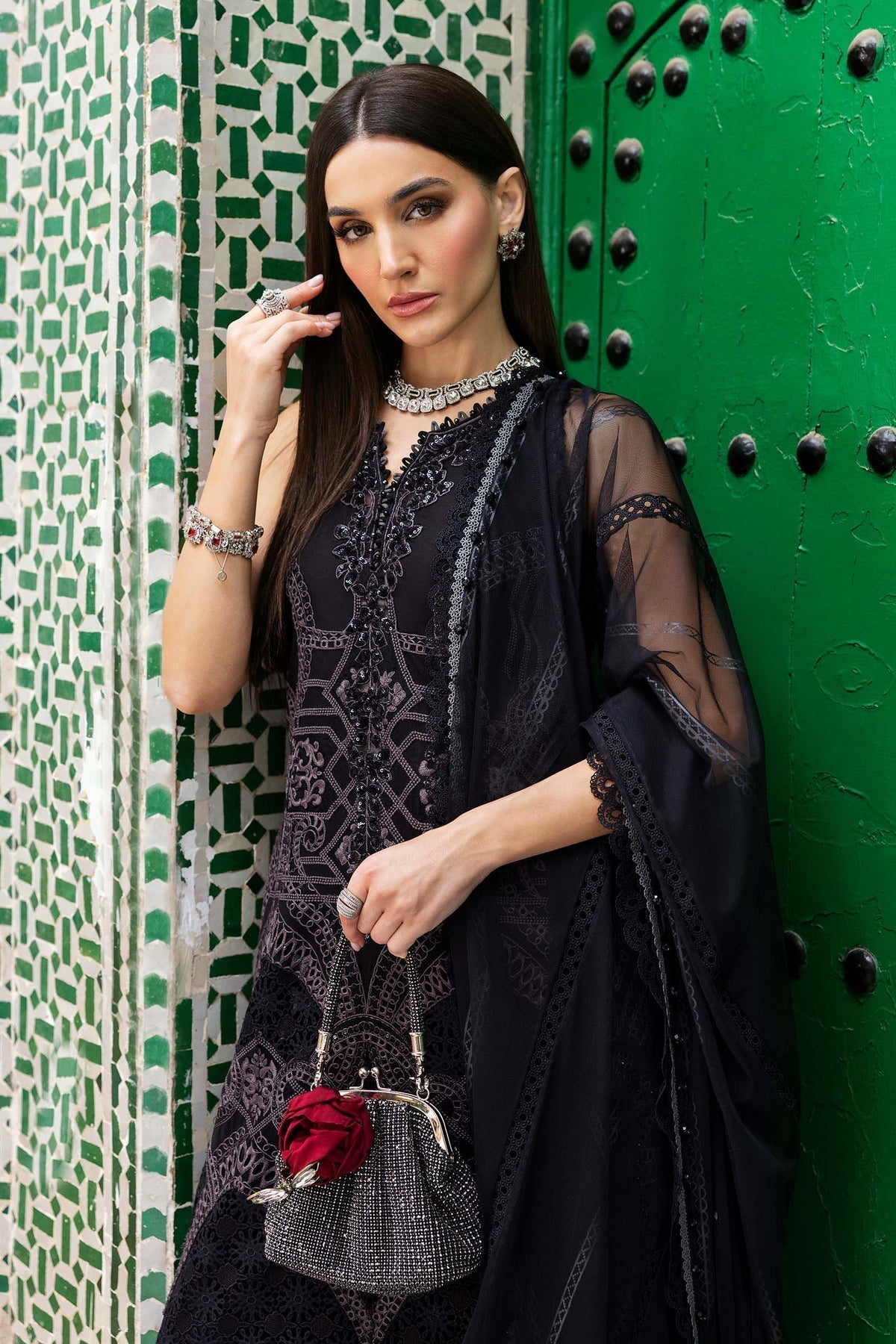Maria B | Luxury Lawn 25 | D-2512-B - House Of Hania